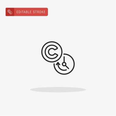 Telif hakkı simgesi vektörü. Sunum için telif hakkı simgesi.