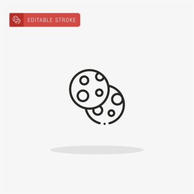 Kurabiye simgesi vektörü. Sunum için çerez simgesi.