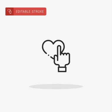 Kalp ikonu vektörü. Sunum için kalp simgesi.