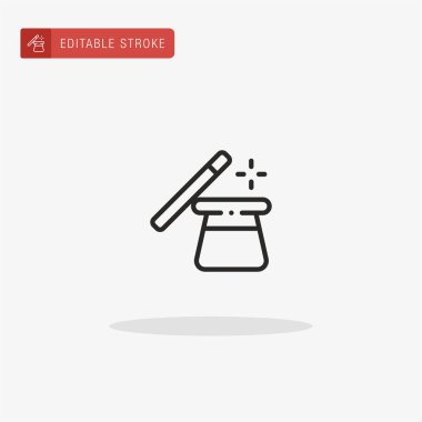 Sihirli Şapka ikon vektörü. Sunum için Sihirli Şapka simgesi.