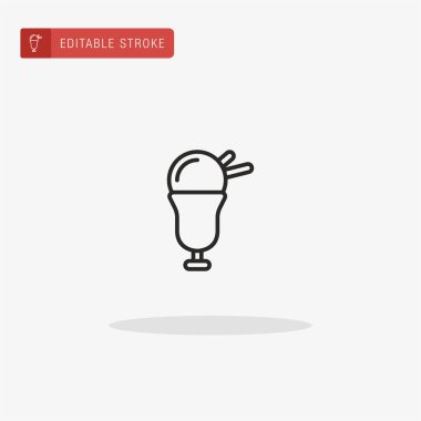 Sundae ikon vektörü. Sunum için Sundae simgesi.
