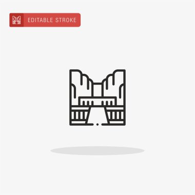 Hatshepsut tapınağı ikon vektörü. Sunum için Hatshepsut Tapınağı simgesi.