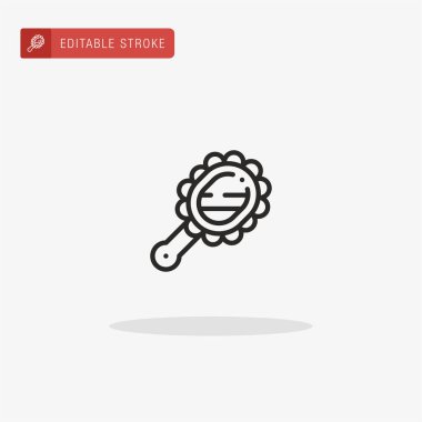 Ayna ikonu vektörünü ver. Sunum için El Aynası simgesi.