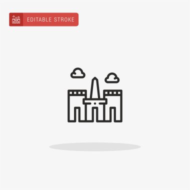 Edfu ikon vektörünün tapınağı. Sunum için Edfu Tapınağı simgesi.