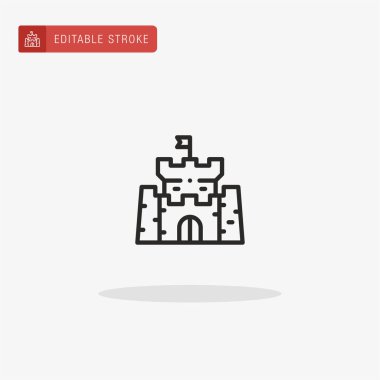 Şato ikon vektörü. Sunum için Castle simgesi.