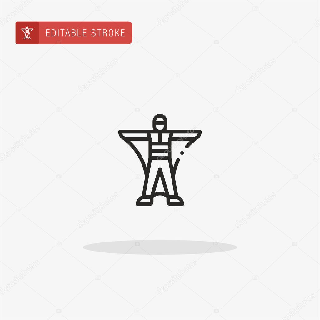 Wingsuit icon vector. Wingsuit icon for presentation.