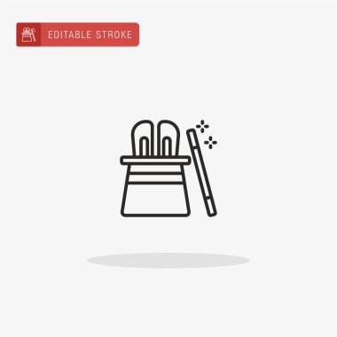 Sihirli Şapka ikon vektörü. Sunum için Sihirli Şapka simgesi.