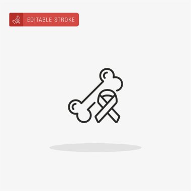 Kemik simgesi vektörü. Sunum için kemik simgesi.