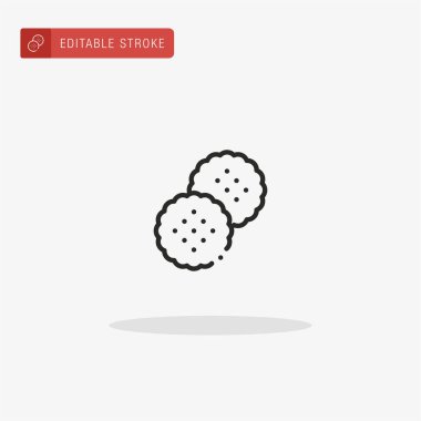 Bisküvi simgesi vektörü. Sunum için Bisküvi simgesi.