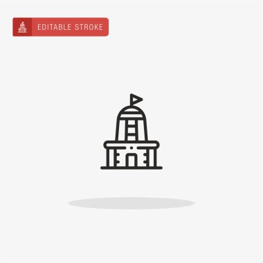 Tapınak ikonu vektörü. Sunum için tapınak simgesi.