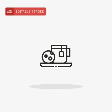 Çay fincanı ikon vektörü. Sunum için çay kupası simgesi.