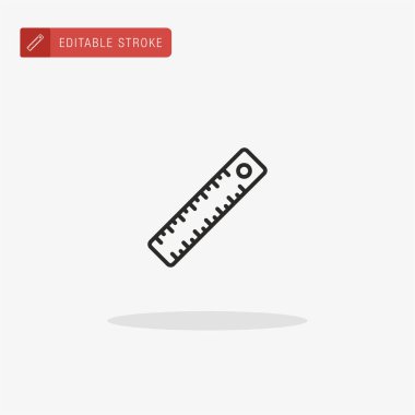 Cetvel simgesi vektörü. Sunum için cetvel simgesi.