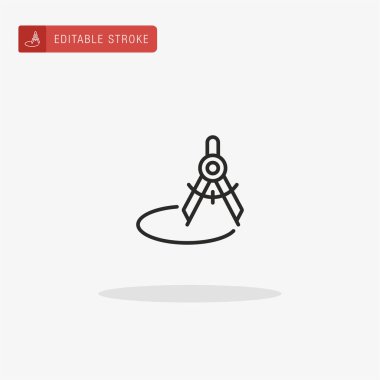 Pusula simgesi vektörü. Sunum için pusula simgesi.