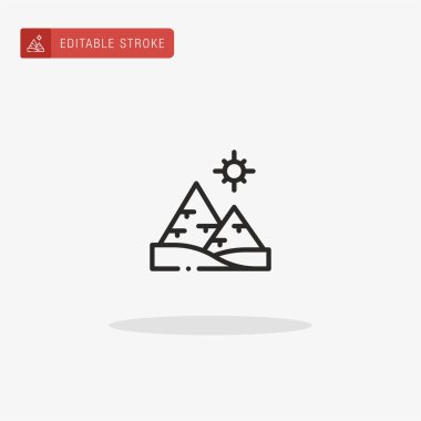 Piramit ikon vektörü. Sunum için piramit simgesi.