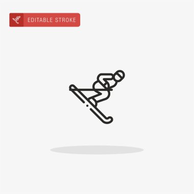 Snowboard ikon vektörü. Sunum için snowboard simgesi.