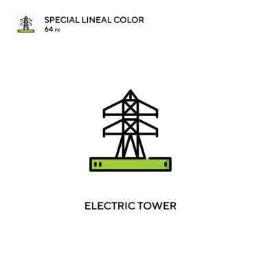 Elektrik kulesi basit vektör simgesi. İş projeniz için elektrik kulesi simgeleri