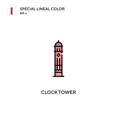 Saat kulesi basit vektör simgesi. İş projeniz için saat kulesi simgeleri