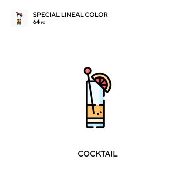 Kokteyl basit vektör simgesi. İş projeniz için kokteyl simgeleri