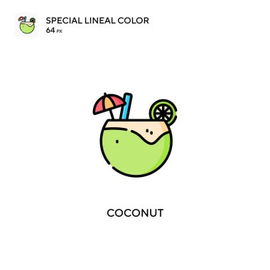 Hindistan cevizi basit vektör simgesi. İş projeniz için hindistan cevizi simgeleri