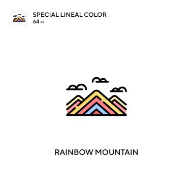 Rainbow mountain Simple vector icon. Rainbow mountain icons for your business project