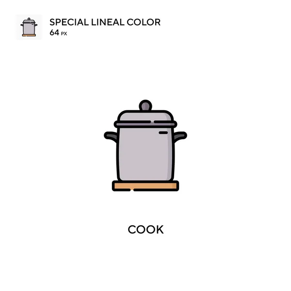 Cook Icono Vector Simple Iconos Cocina Para Proyecto Empresarial — Vector de stock