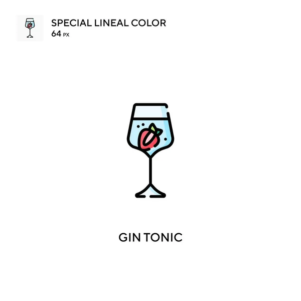 Gin Tonic Ícone Vetorial Simples Ícones Tónicos Gin Para Seu —  Vetores de Stock