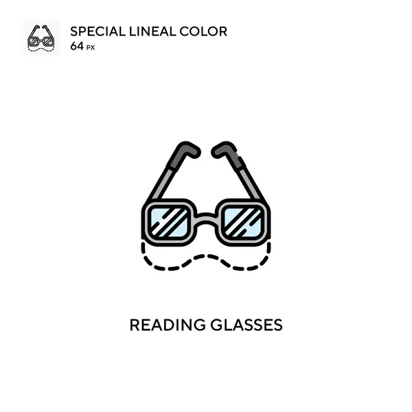 Leesbril Eenvoudig Vectoricoon Het Lezen Van Glazen Pictogrammen Voor Business — Stockvector