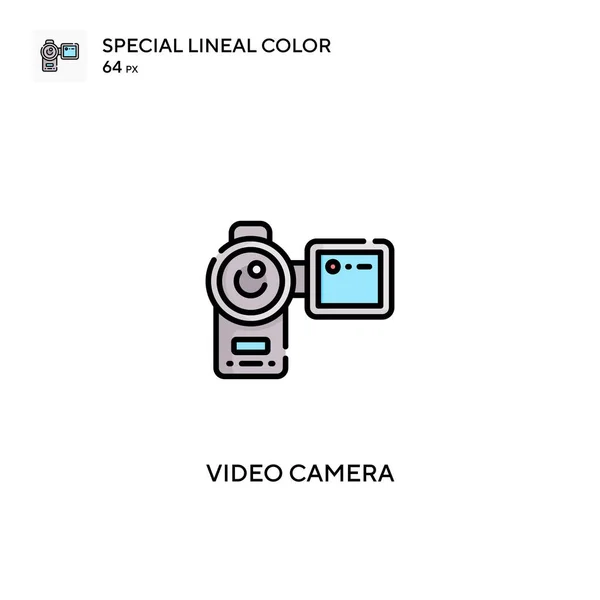 Cámara Vídeo Icono Vector Simple Iconos Videocámaras Para Proyecto Empresarial — Vector de stock