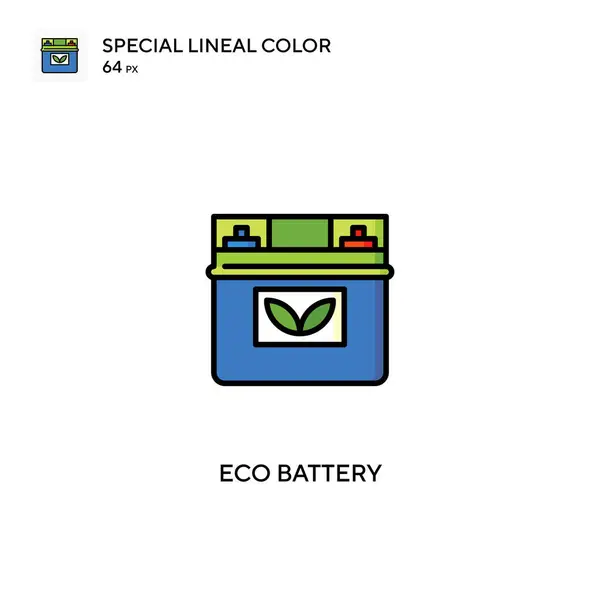 Eco Bateria Ícone Vetor Simples Ícones Bateria Eco Para Seu — Vetor de Stock