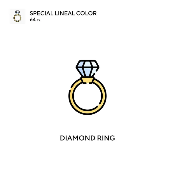 Diamantring Einfaches Vektor Symbol Diamantring Symbole Für Ihr Geschäftsprojekt — Stockvektor