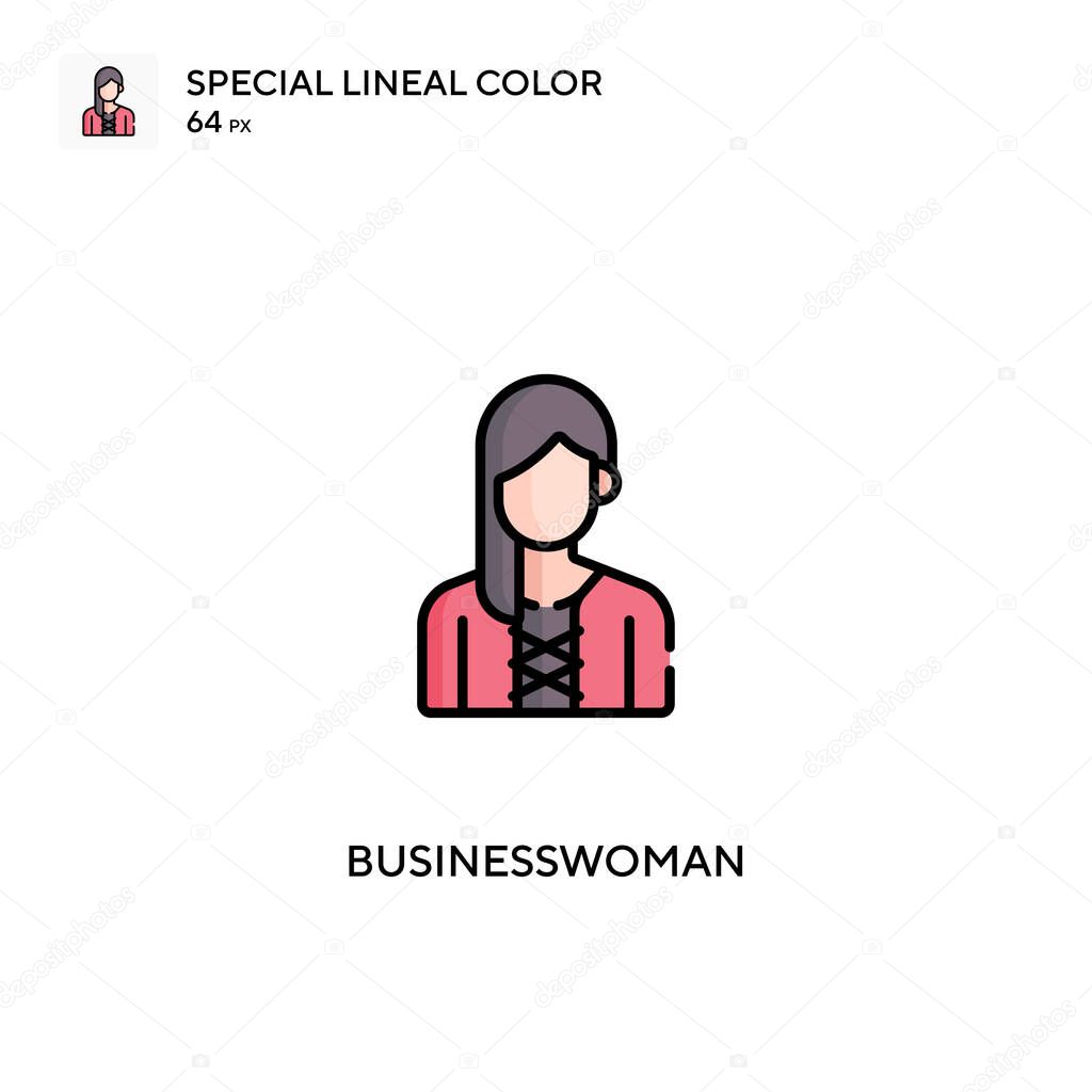 Businesswoman Simple vector icon. Businesswoman icons for your business project