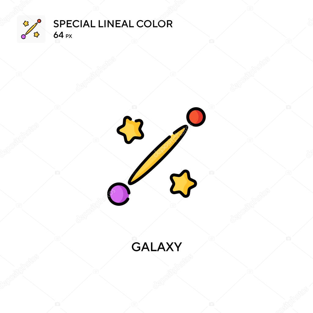 Galaxy Simple vector icon. Galaxy icons for your business project
