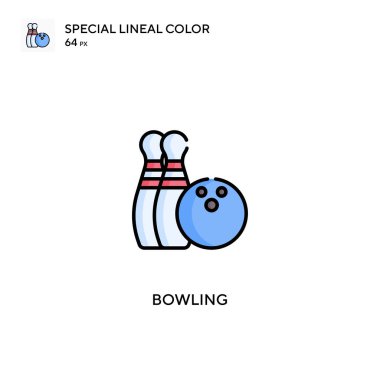 Bowling basit vektör simgesi. İş projeniz için bovling simgeleri