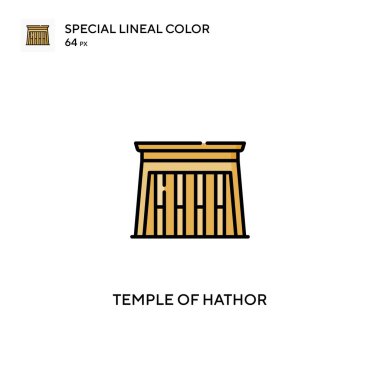 Hathor Tapınağı basit vektör simgesi. İş projeniz için hathor simgeleri tapınağı