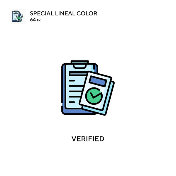 Icono Vector Simple Verificado Iconos Verificados Para Proyecto Empresarial — Archivo Imágenes Vectoriales