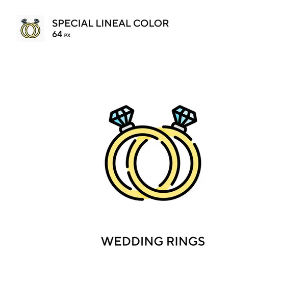 Wedding Rings Simple Vector Icon Wedding Rings Icons Your Business — Stock Vector