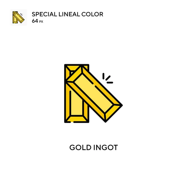 Gold Ingot Simple Vector Icon Gold Ingot Icons Your Business — Stock Vector