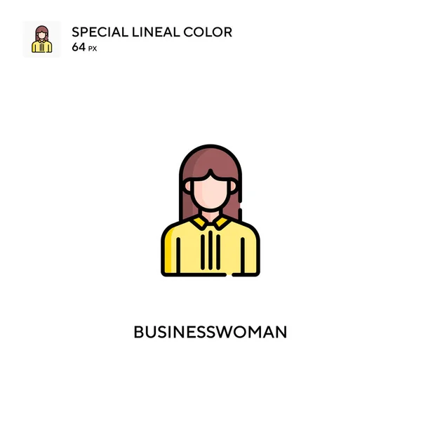 Businesswoman Icono Vector Simple Iconos Mujer Negocios Para Proyecto Empresarial — Archivo Imágenes Vectoriales
