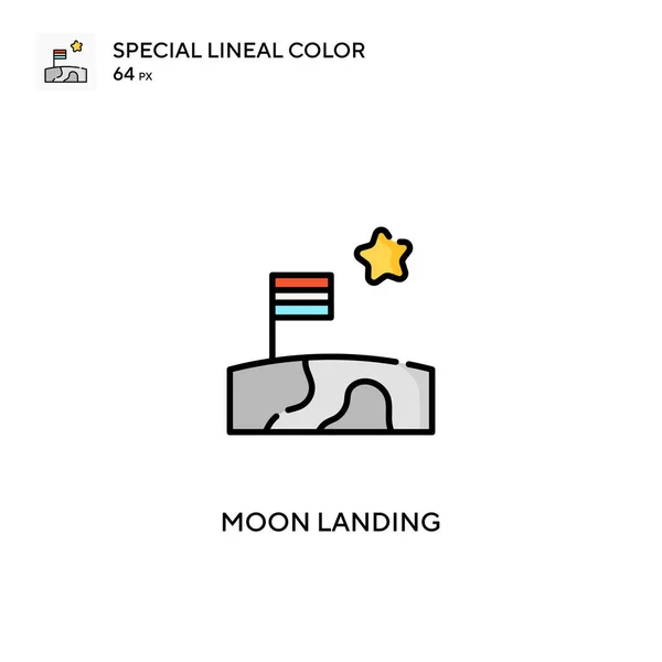 月面着陸シンプルなベクトルアイコン ビジネスプロジェクトの月面着陸アイコン — ストックベクタ