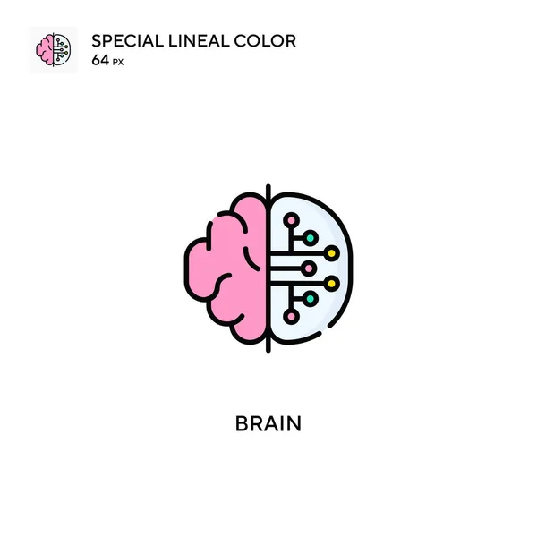 Cerveau Icône Vectorielle Simple Icônes Cerveau Pour Votre Projet Entreprise — Image vectorielle