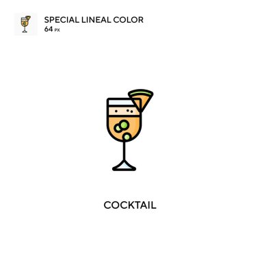 Kokteyl basit vektör simgesi. İş projeniz için kokteyl simgeleri