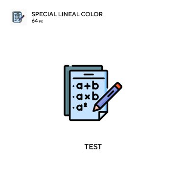 Özel doğrusal renk vektör simgesini test et. İş projeniz için test simgeleri