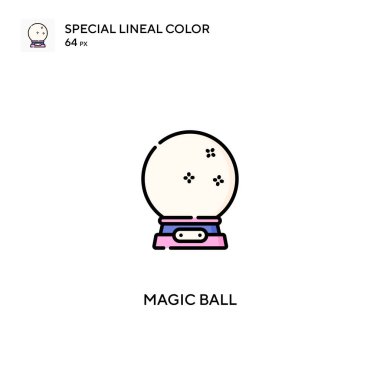 Sihirli top özel doğrusal renk vektör simgesi. İş projeniz için sihirli top simgeleri