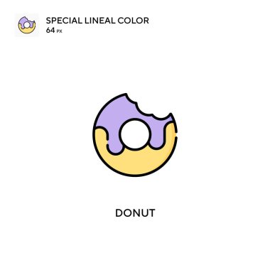 Donut Özel Lineal renk vektör simgesi. İş projeniz için donut simgeleri