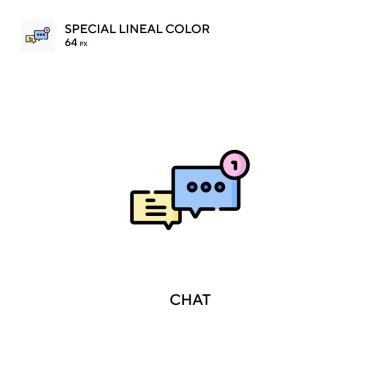 Özel doğrusal renk vektör simgesi sohbet et. İş projeniz için sohbet simgeleri
