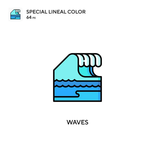 Wellen Einfaches Vektor Symbol Wellen Symbole Für Ihr Geschäftsprojekt — Stockvektor