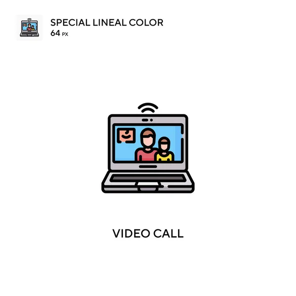 Videóhívás Egyszerű Vektor Ikon Videohívás Ikonok Üzleti Projektjéhez — Stock Vector