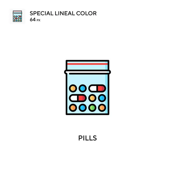 Píldoras Icono Vector Simple Iconos Pastillas Para Proyecto Negocio — Vector de stock