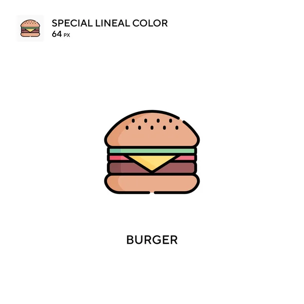 Burger Icono Vector Simple Iconos Hamburguesas Para Proyecto Empresarial — Vector de stock