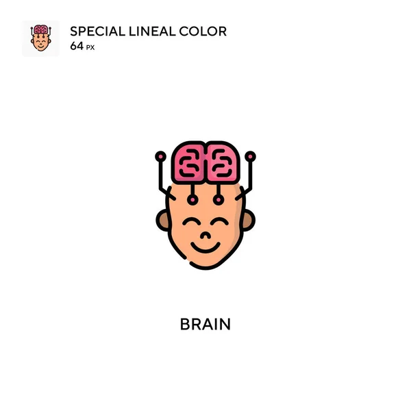 Cerveau Icône Vectorielle Simple Icônes Cerveau Pour Votre Projet Entreprise — Image vectorielle